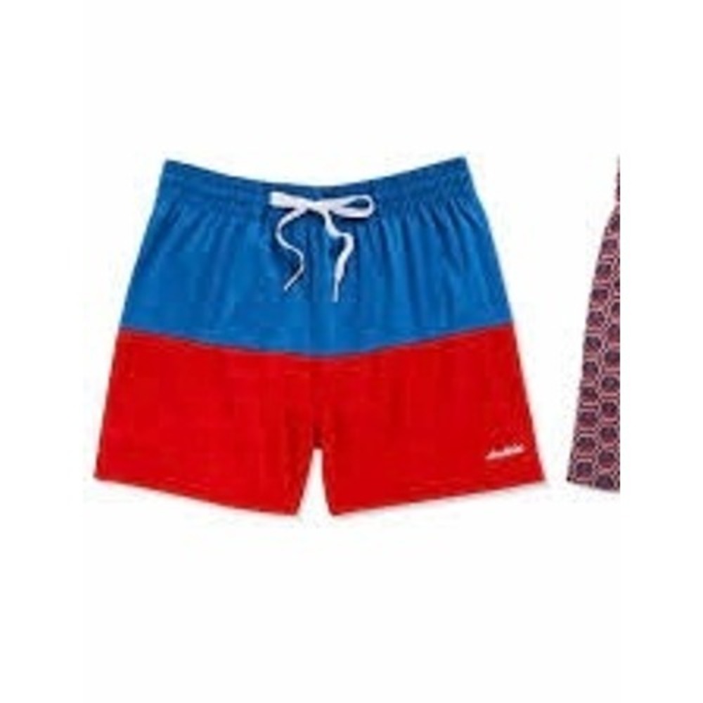Chubbies Swim‎ Trunks Men Large Blue Red Colorblock Classic Mesh Lined Shorts
